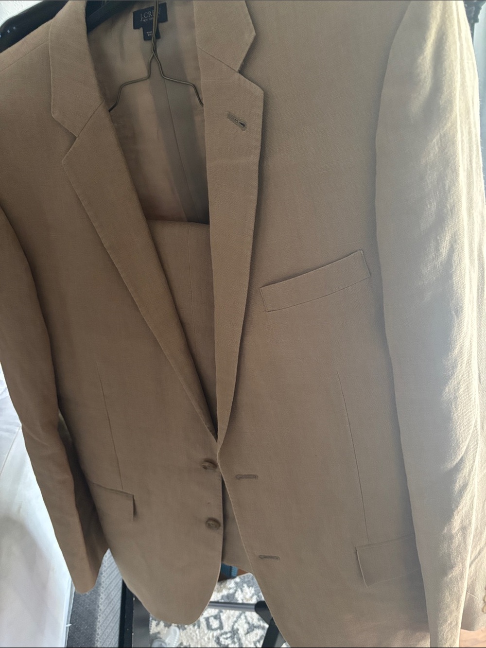 J. Crew Ludlow Tan 100% Irish Linen Suit